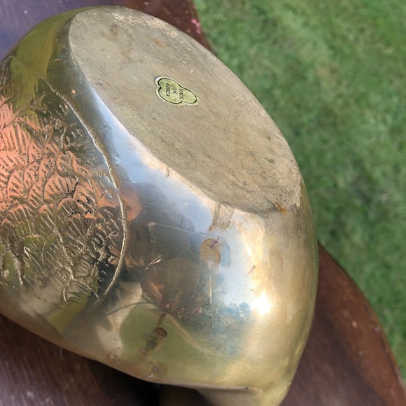 Mid Century Modern Brass Swan Trinket Bowl - Picture 9 of 9